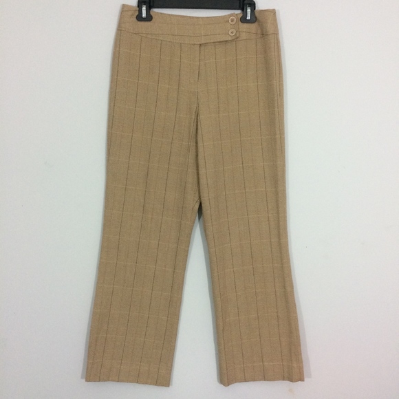 dressbarn Pants - Dressbarn Womens Sz 8 Tan Checked Pants Trousers